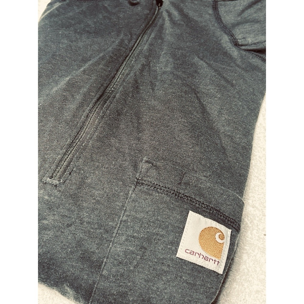 Carhartt Force Quarter Zip Shirt Mens Medium Dark Gray Mock Neck Long Sleeve